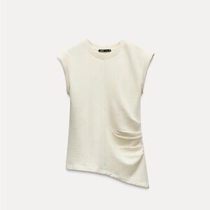 ZARA RUSTIC GATHERED HEM TOP